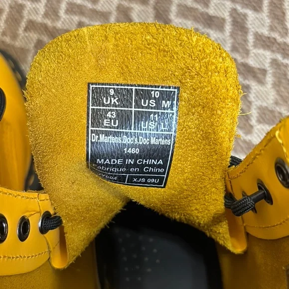 Yellow Dr. Martens Leather Lace-Up Boots - Picture 4 of 7